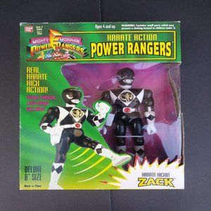 1994  Mighty Morphin Power Rangers Black Ranger Zack Karate Kickin Black Power